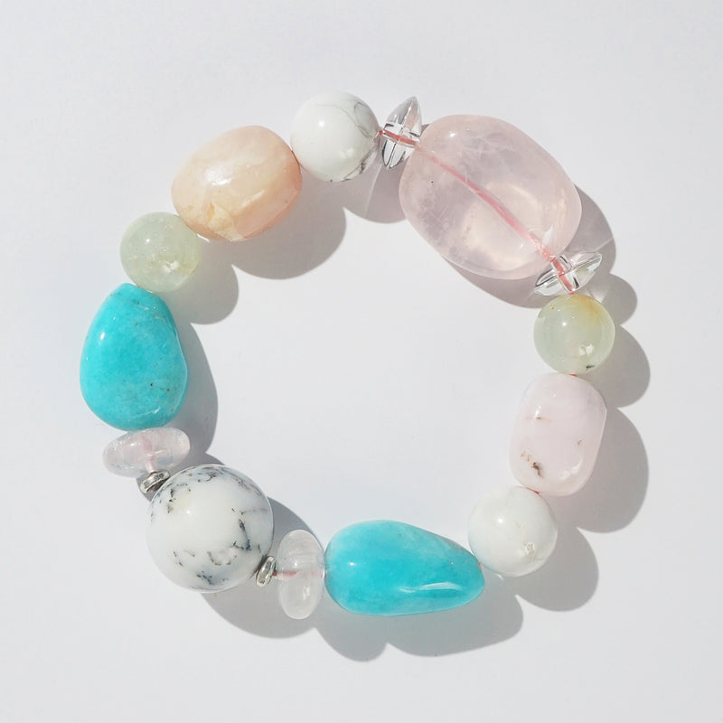 Rose Quartz, Pink Opal, and Amazonite Mixed Gemstones - Gaea