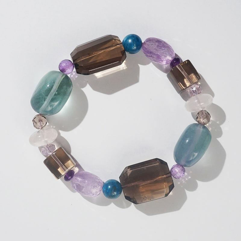 Smoky Quartz, Fluorite, and Amethyst Mixed Gemstones - Gaea