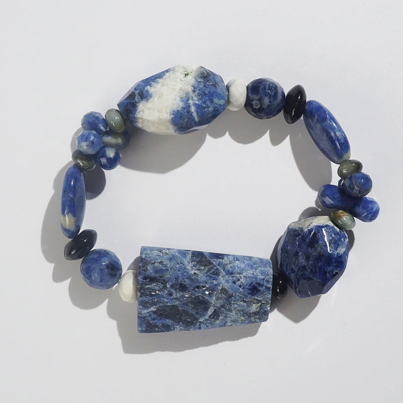 Sodalite, Dumortierite, and Black Onyx Mixed Gemstones - Gaea