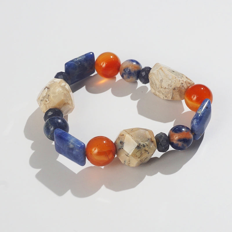 Ivory Opal, Sodalite, and Carnelian Mixed Gemstones - Gaea