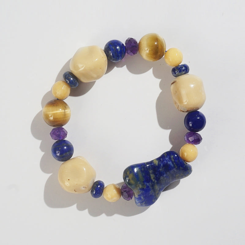 Lapis Lazuli, Amethyst, Ivory Opal Mixed Gemstones - Gaea