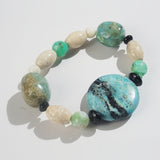 African Blue Opal, Ivory Amazonite, and Black Onyx Mixed Gemstones - Gaea