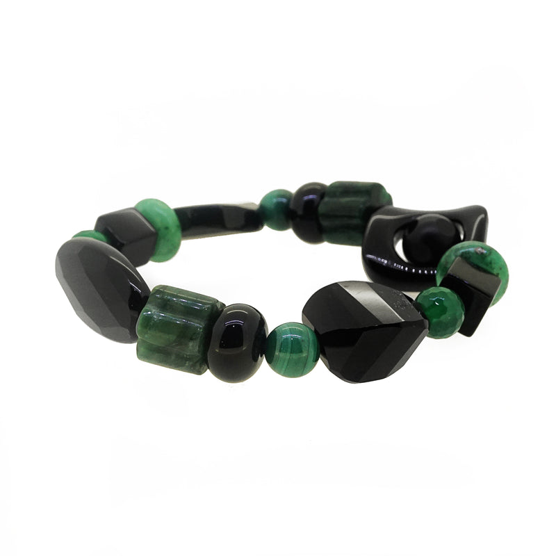 Black Onyx, Malachite, and Green Jasper Mixed Gemstones - Gaea