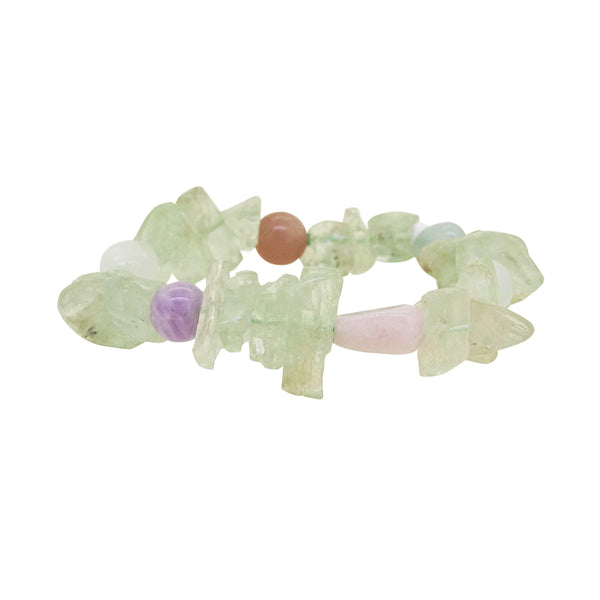 Hiddenite Nuggets with Amethyst, Moonstone, and Beryl - Gaea