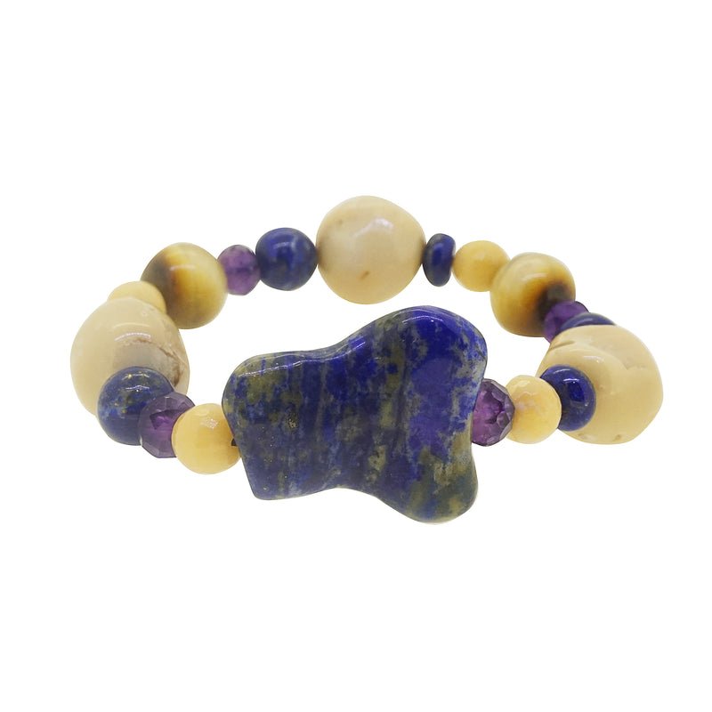 Lapis Lazuli, Amethyst, Ivory Opal Mixed Gemstones - Gaea