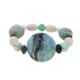 African Blue Opal, Ivory Amazonite, and Black Onyx Mixed Gemstones - Gaea