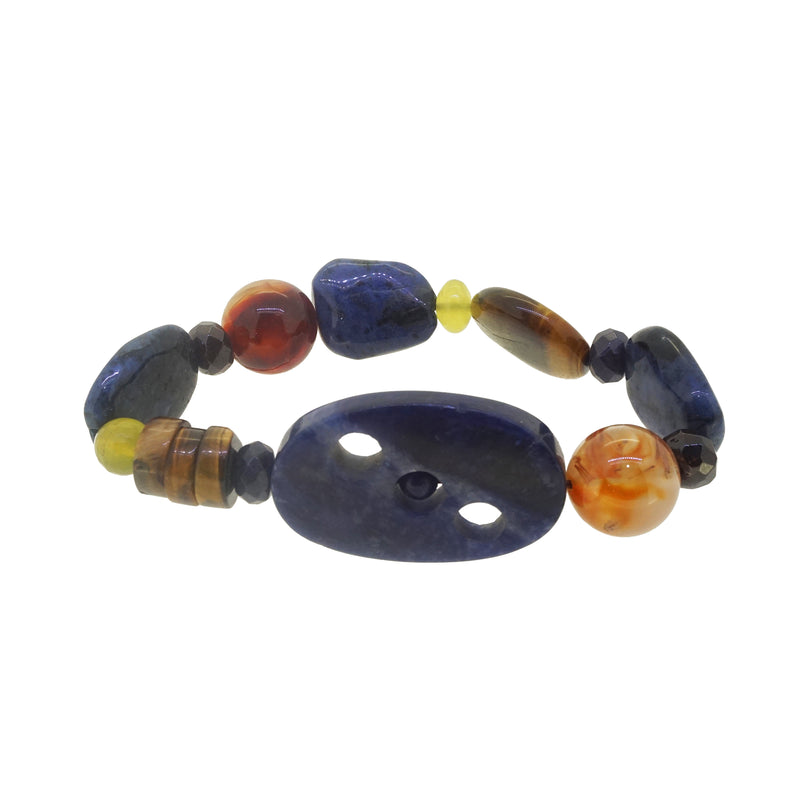 Dumortierite, Tiger Eye, and Carnelian Mixed Gemstones - Gaea