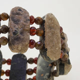 Ocean Jasper, Hessonite Garnet, and African Green Garnet Raw Cuff - Gaea | Crystal Jewelry & Gemstones (Manila, Philippines)