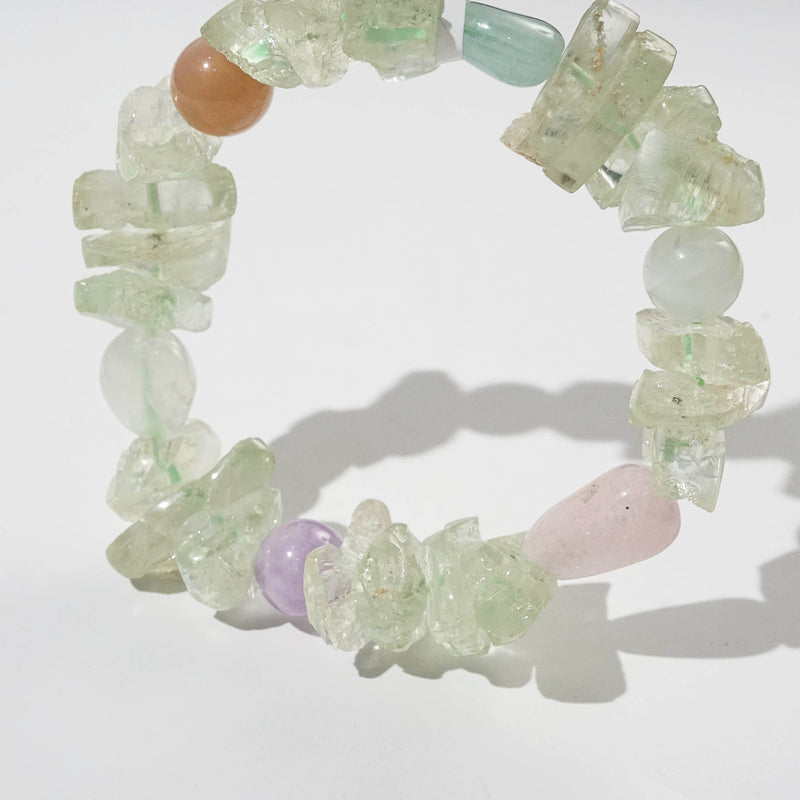 Hiddenite Nuggets with Amethyst, Moonstone, and Beryl - Gaea