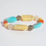 Yellow Calcite, Amazonite, and Smoky Quartz Mixed Gemstones - Gaea