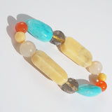 Yellow Calcite, Amazonite, and Smoky Quartz Mixed Gemstones - Gaea