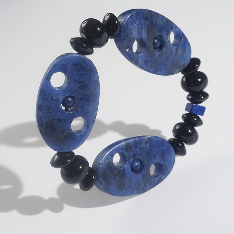 Dumortierite, Black Onyx, and Lapis Lazuli Mixed Gemstones - Gaea