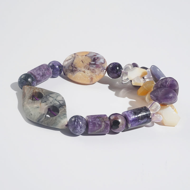 Tiffany Stone, Charoite, Jasper, and Moonstone Mixed Gemstones - Gaea