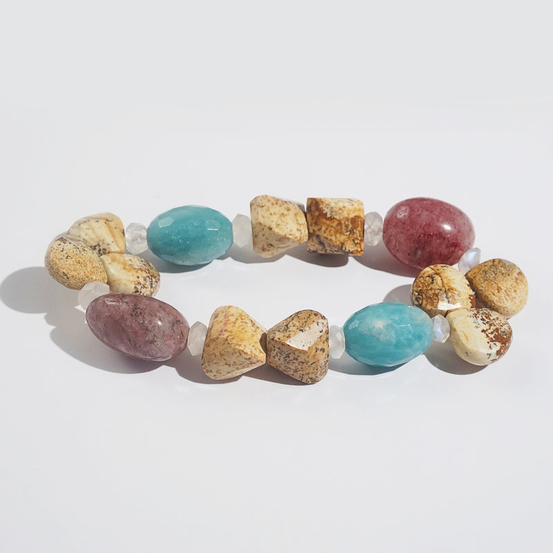 Wood Opalite, Amazonite, and Muscovite Mixed Gemstones - Gaea