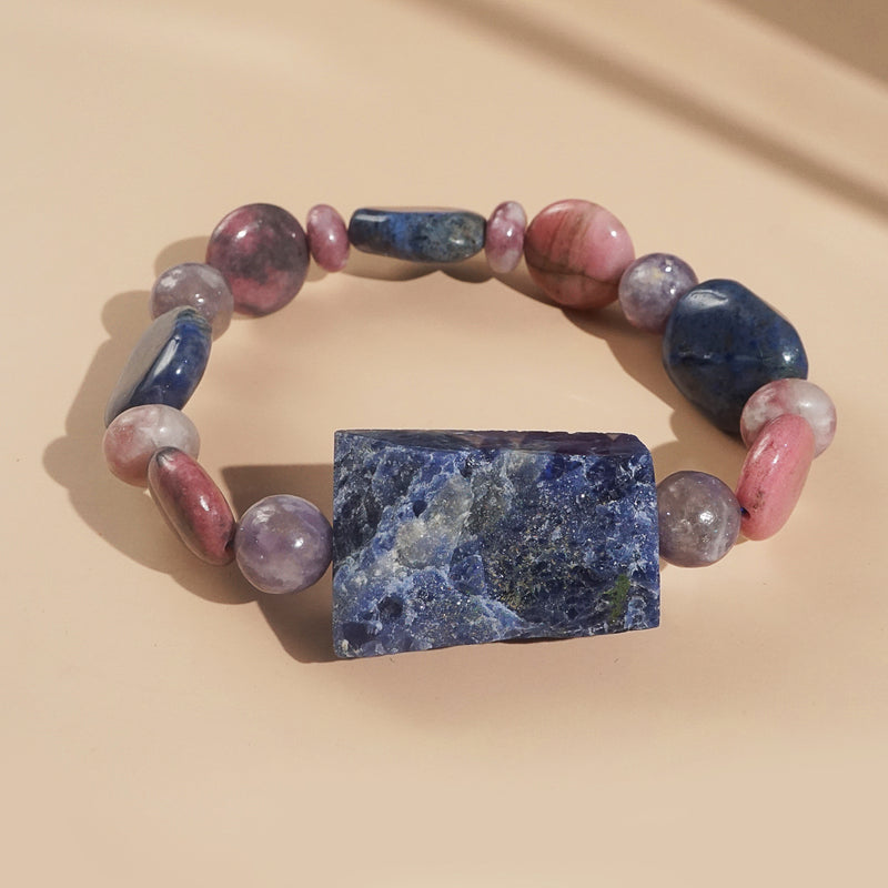 Sodalite, Lepidolite, and Dumortierite Mixed Gemstones - Gaea