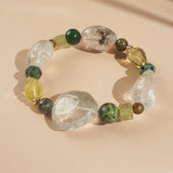 Phantom Quartz, Ruby Zoisite, and Lemon Quartz Mixed Gemstones - Gaea