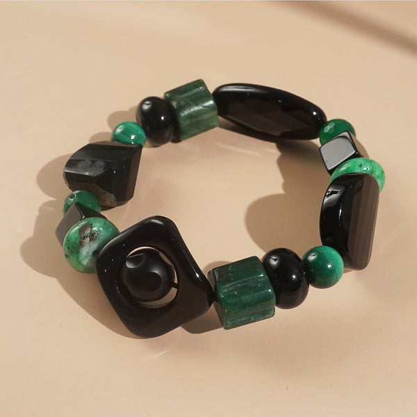 Black Onyx, Malachite, and Green Jasper Mixed Gemstones - Gaea