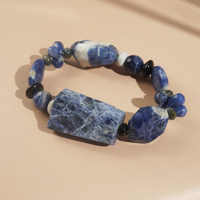 Sodalite, Dumortierite, and Black Onyx Mixed Gemstones - Gaea