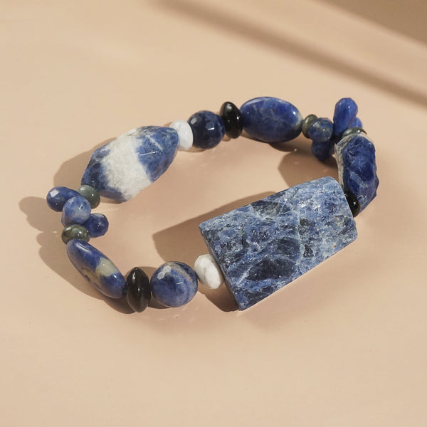 Sodalite, Dumortierite, and Black Onyx Mixed Gemstones - Gaea