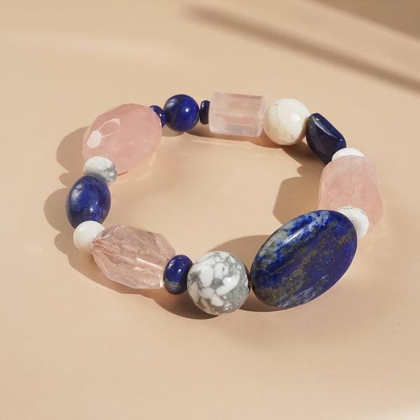 Rose Quartz, Lapis Lazuli, and Howlite Mixed Gemstones - Gaea