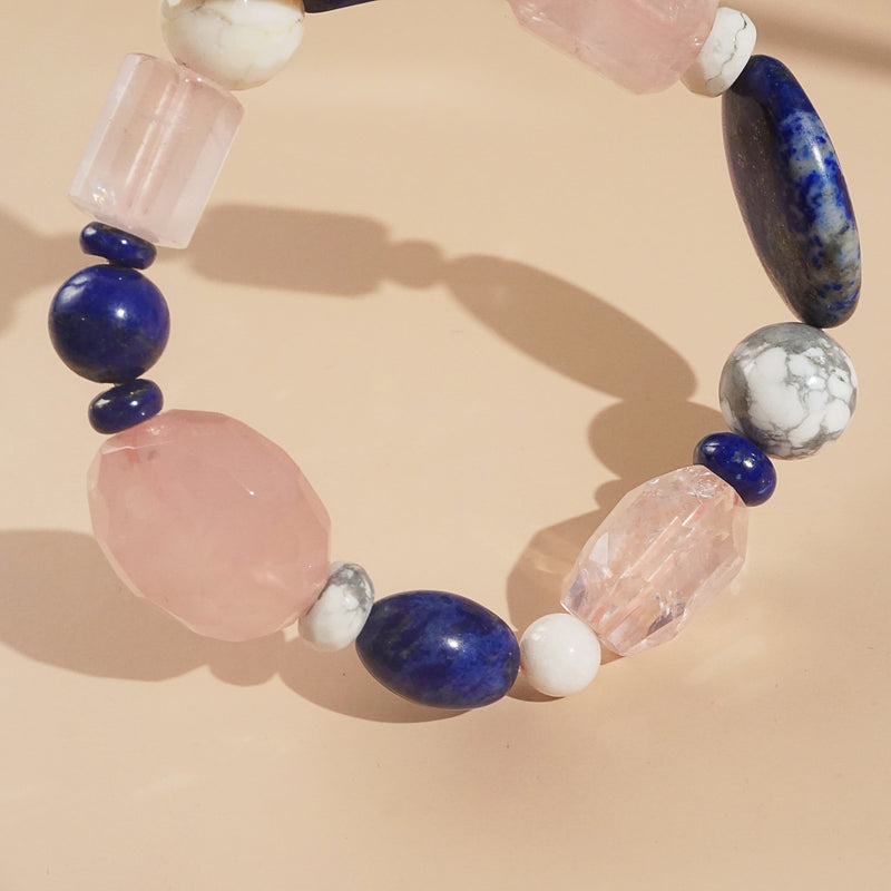 Rose Quartz, Lapis Lazuli, and Howlite Mixed Gemstones - Gaea