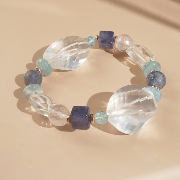 Clear Quartz, Aquamarine, and Iolite Mixed Gemstones - Gaea