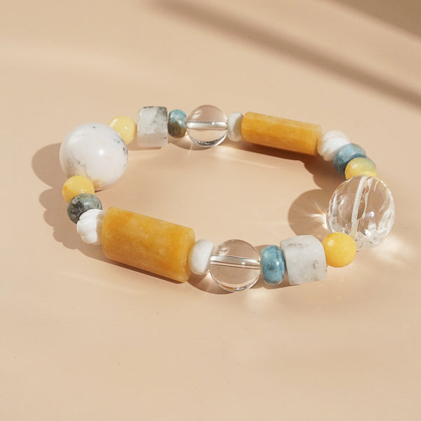 Yellow Calcite, Clear Quartz, and White Agate Mixed Gemstones - Gaea