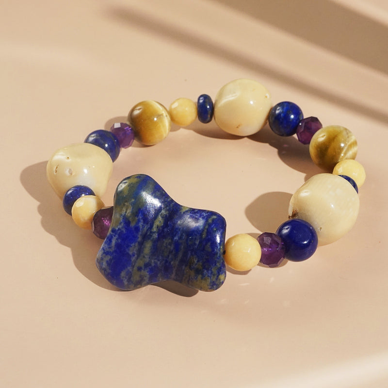 Lapis Lazuli, Amethyst, Ivory Opal Mixed Gemstones - Gaea