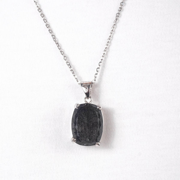 A-Grade Black Tourmalinated Quartz Oval (M) - GAEA