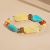 Yellow Calcite, Amazonite, and Smoky Quartz Mixed Gemstones - Gaea