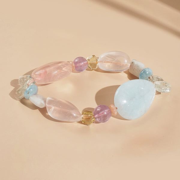 Aquamarine, Rose Quartz, and Amethyst Mixed Gemstones - Gaea
