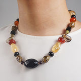 Citrine, Onyx, Black Agate, Garnet, Carnelian, Gold-Plated Hematite - Gaea