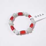 Japanese Red Coral Barrel with Burma Jade (For Baby) - GAEA