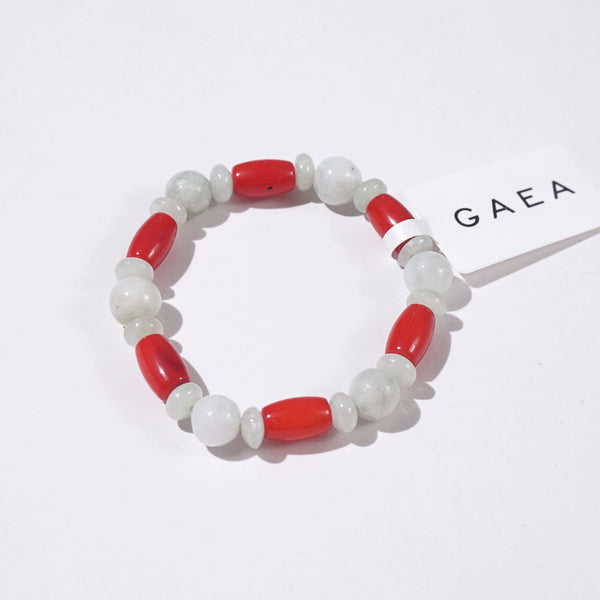 Japanese Red Coral Barrel with Burma Jade (For Baby) - GAEA