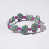 Ruby Fuchsite Faceted with Matte Ruby - GAEA
