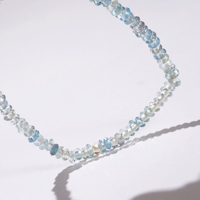 Aquamarine Micro-Faceted Rondelle - GAEA