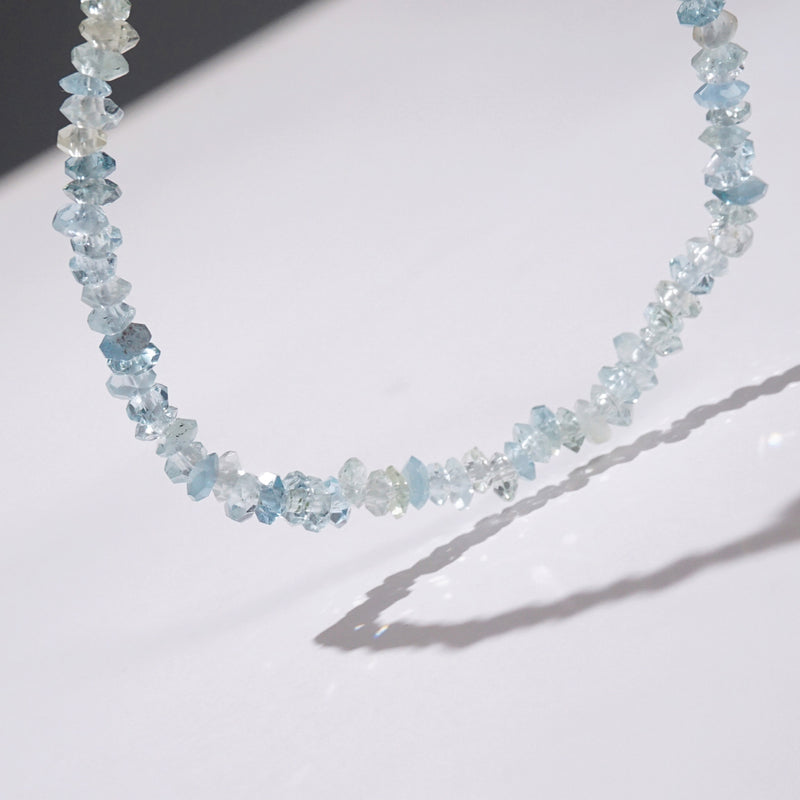 Aquamarine Point-Edge Faceted Rondelle - GAEA