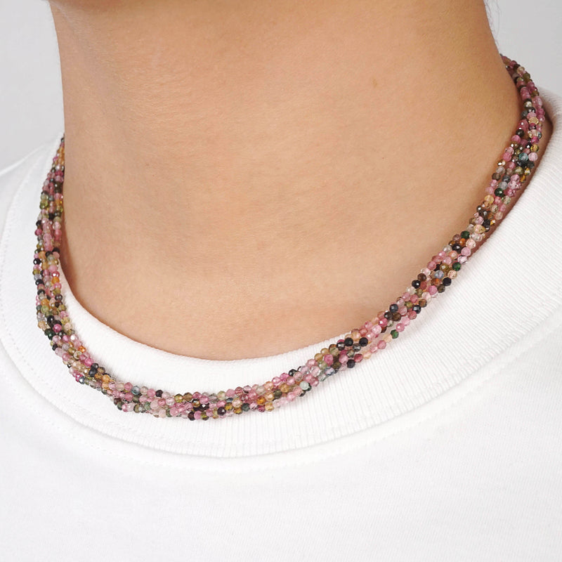 5-Strand Multicolored Tourmaline Faceted 2mm - Gaea