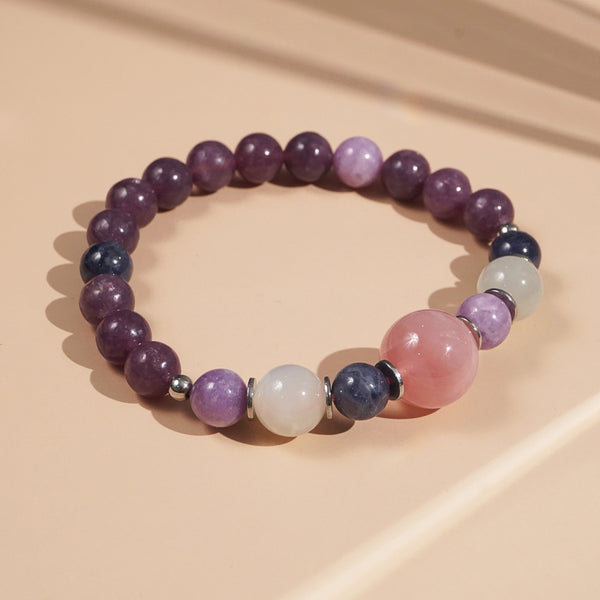 Madagascar Rose Quartz, Lepidolite, Sodalite, and Moonstone - GAEA