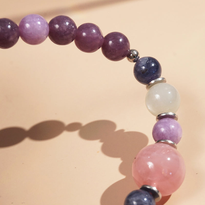 Madagascar Rose Quartz, Lepidolite, Sodalite, and Moonstone - GAEA