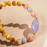 Blue Chalcedony, Tiger Eye, and Sunstone - GAEA