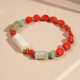 Ivory and Red Coral, Jade, and Aventurine - GAEA