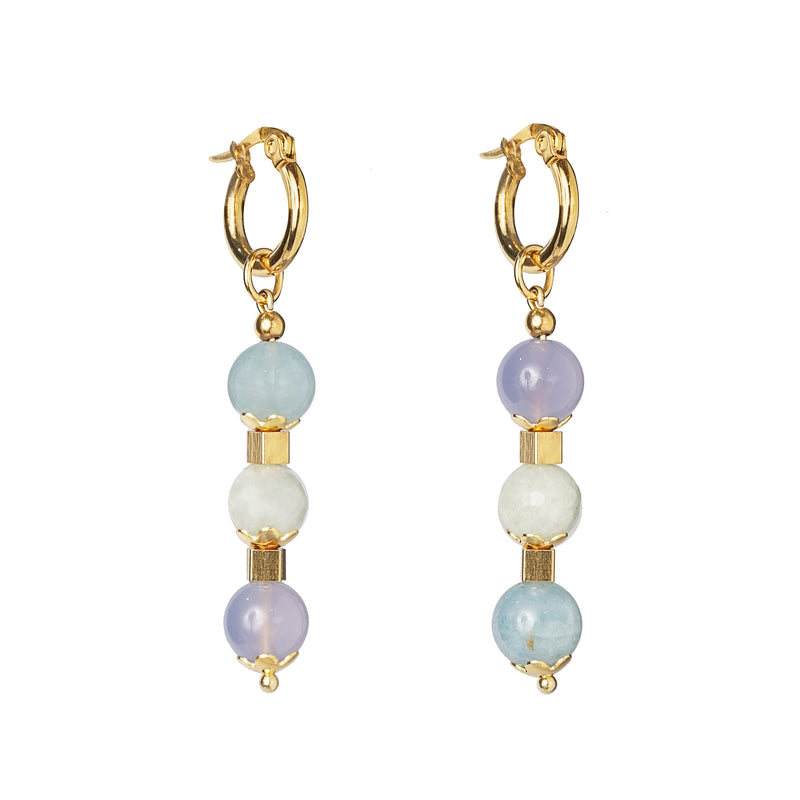 Purple Chalcedony and Aquamarine 8mm Drop - Gaea | Crystal Jewelry & Gemstones (Manila, Philippines)