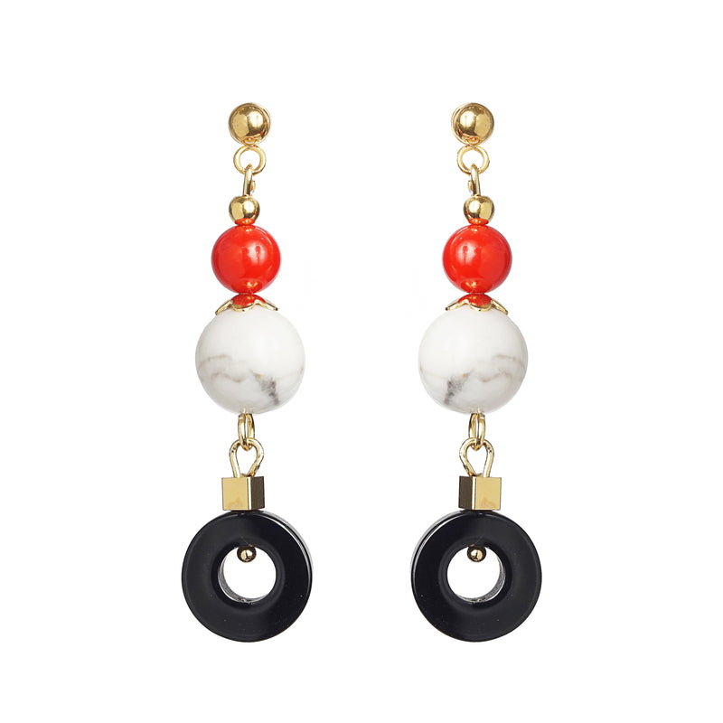 Red Coral, Howlite, and Black Onyx - Gaea | Crystal Jewelry & Gemstones (Manila, Philippines)