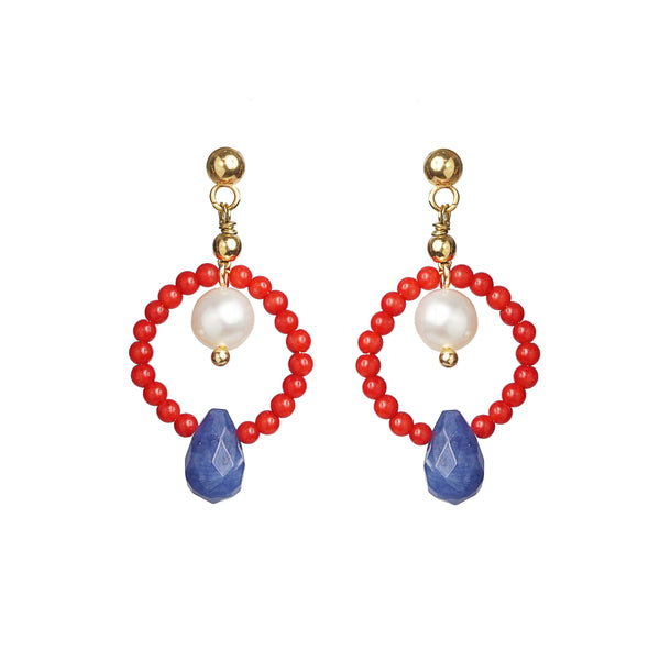 Red Coral, Freshwater Pearl, and Sodalite - Gaea | Crystal Jewelry & Gemstones (Manila, Philippines)