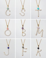 Les Initiales - Personalized Initial Necklace in Freshwater Pearl - Gaea