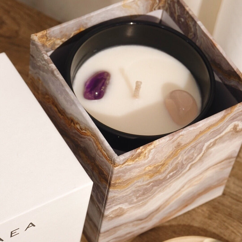 Amethyst + Rose Quartz Candle - Gaea | Crystal Jewelry & Gemstones (Manila, Philippines)